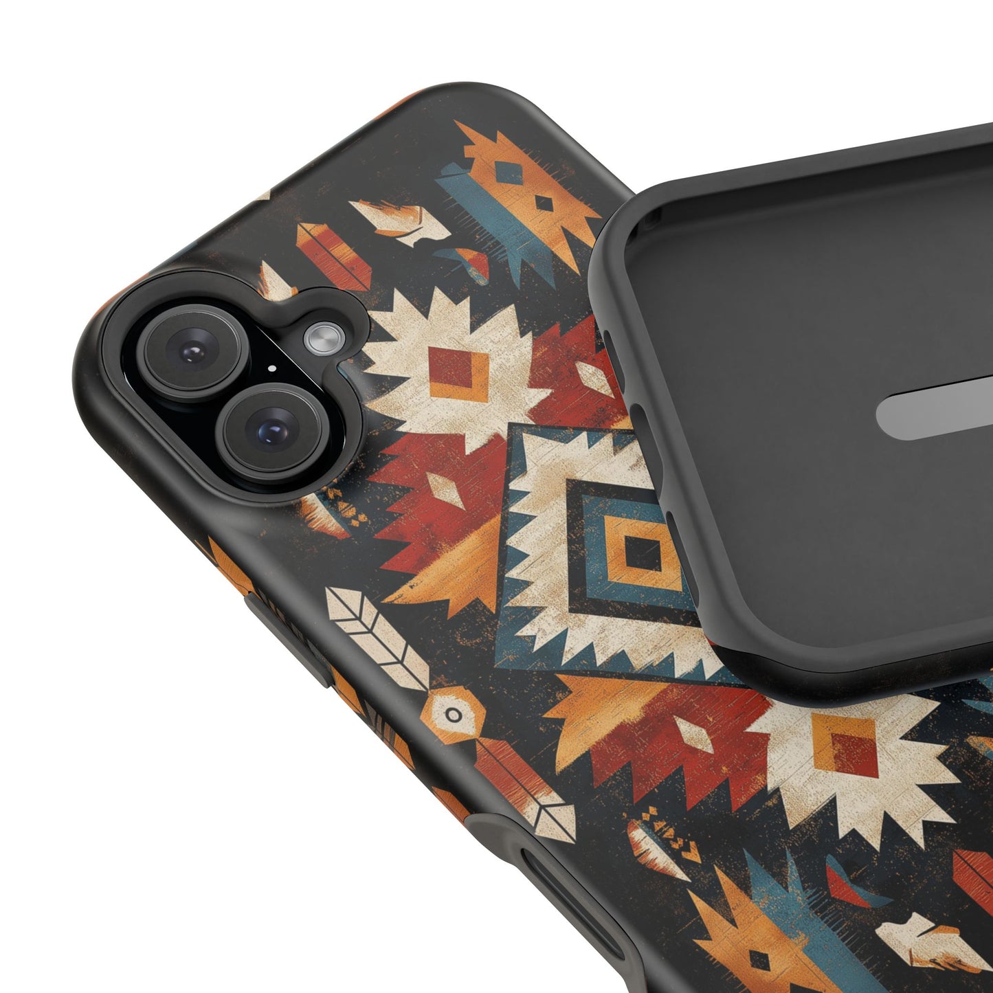 Southwestern Arrow & Diamond Tough MagSafe iPhone Case – Bold Tribal Design, Dual-Layer Protection