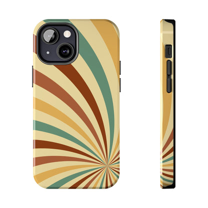 Earthy Retro Swirl iPhone Case – Dual-Layer Protection with 70s-Inspired Earth Tones