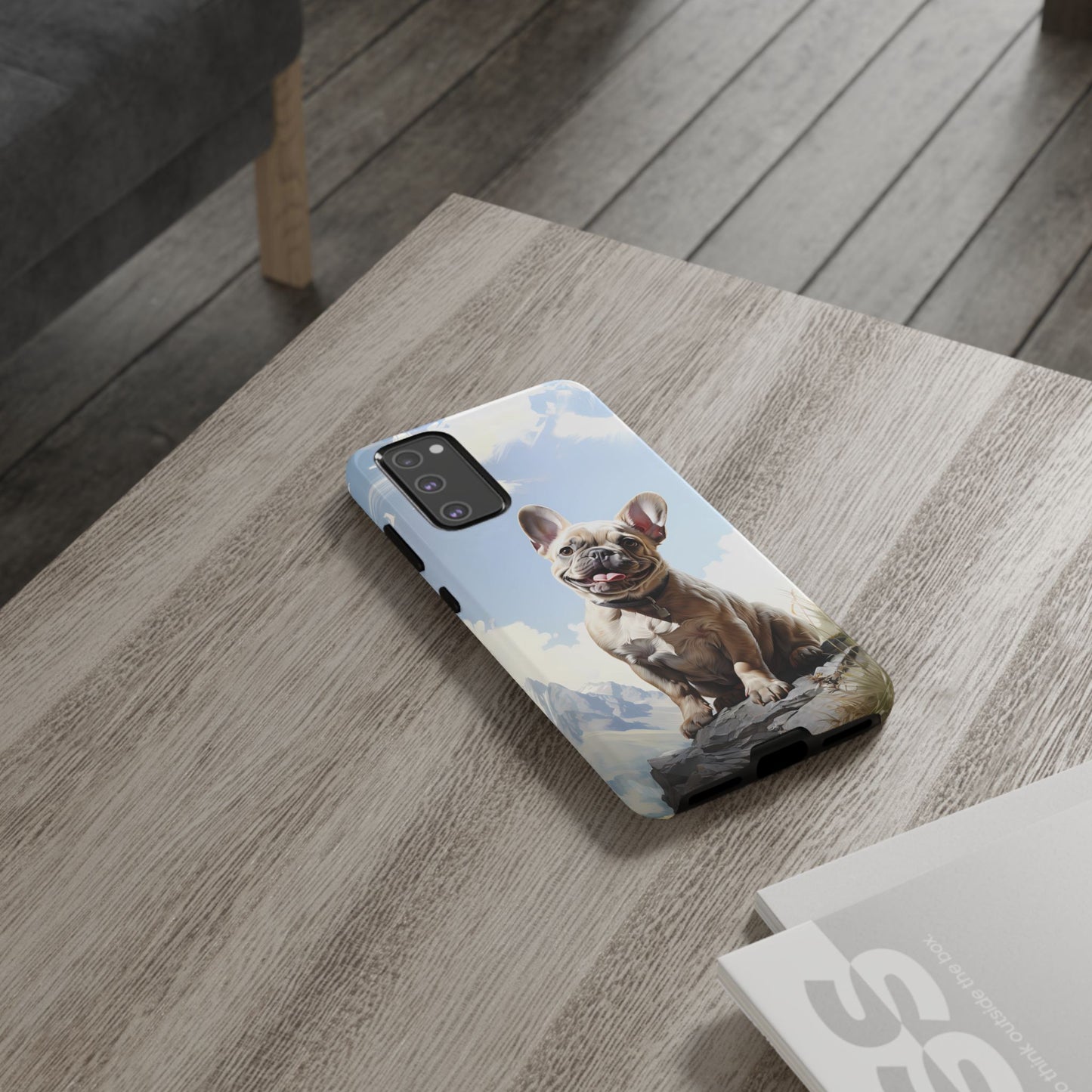 Frenchie iPhone Samsung Galaxy Phone Case! French Bull Dog Standing Proudly. Extremely Tough & Durable With Dual Layer Protection.