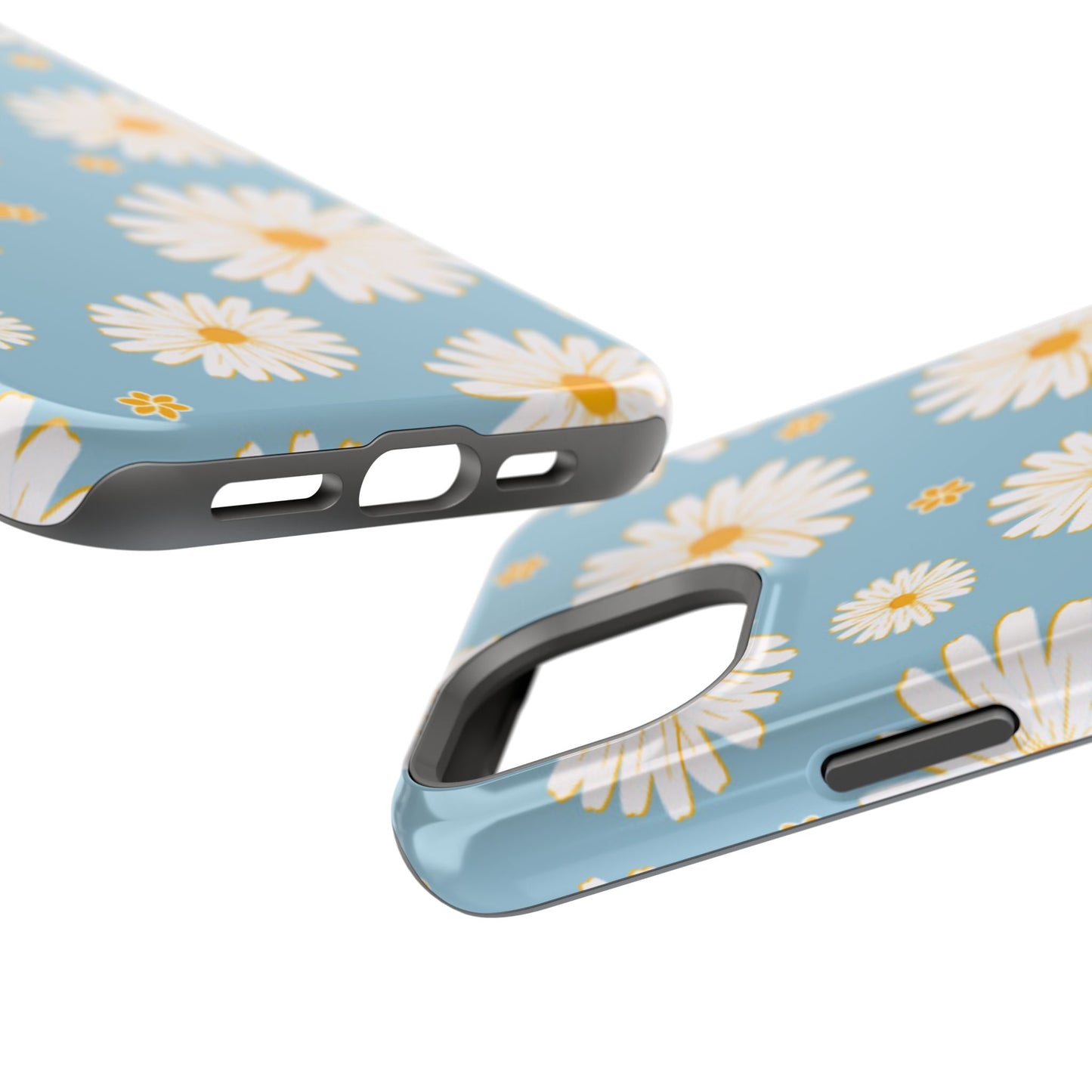 Bright Daisy MagSafe iPhone Case – Light Blue Background, Shockproof and Slim Design