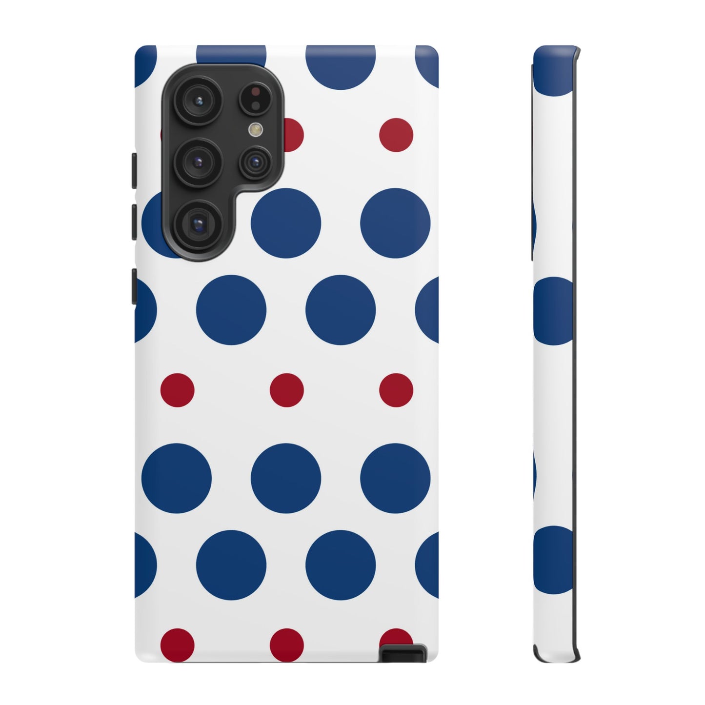 Bold Navy & Red Polka Dot Pattern – Samsung Galaxy Case