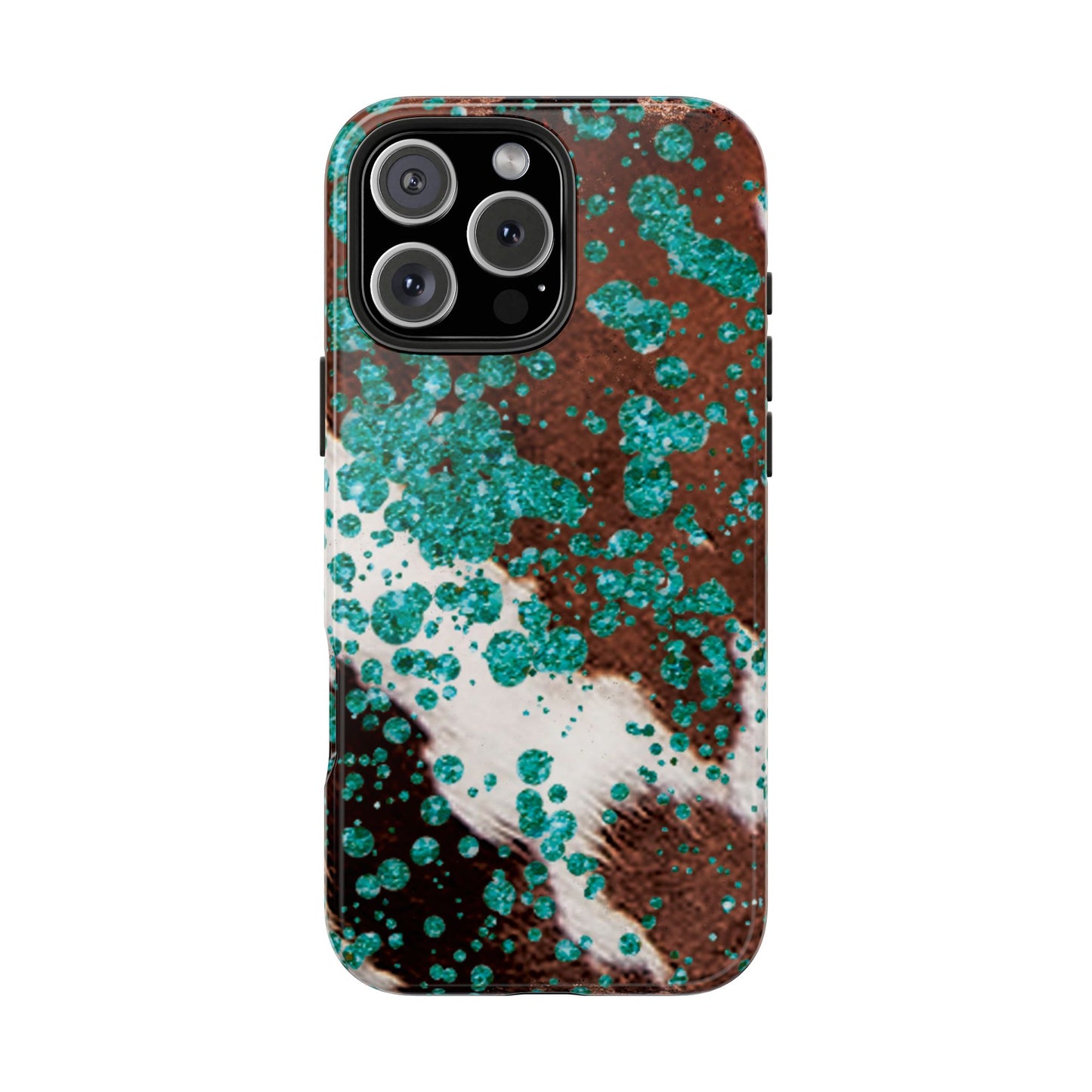 Teal Glitter Cowhide - iPhone Series Case