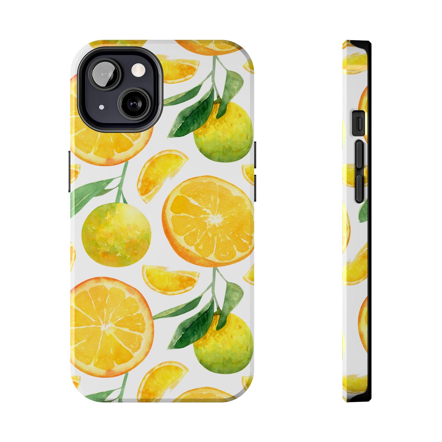 Sunny Citrus Grove Tough iPhone Case – Watercolor Orange Design, Dual - Layer Protection - BOGO Cases