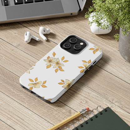 Delicate Yellow Blossom iPhone Case – Minimalist Floral Design with Matte Finish