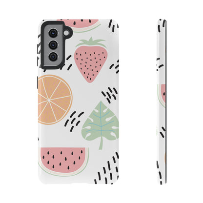 Tropical Fruit Fiesta Tough Samsung Galaxy Case – Fun Watermelon, Pineapple, and Citrus Design - BOGO Cases