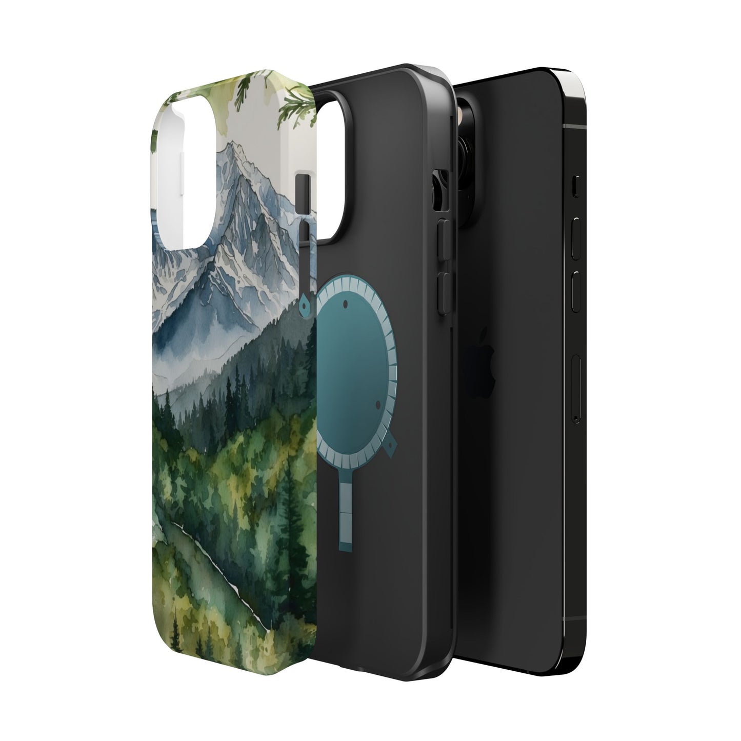 Watercolor Alpine Mountainscape - MagSafe iPhone Case