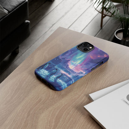 Penguin Parade Northern Lights iPhone Case