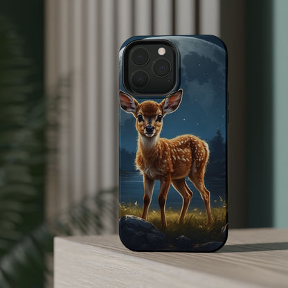 MagSafe-Compatible iPhone Case – Enchanted Fawn Under the Moonlit Sky