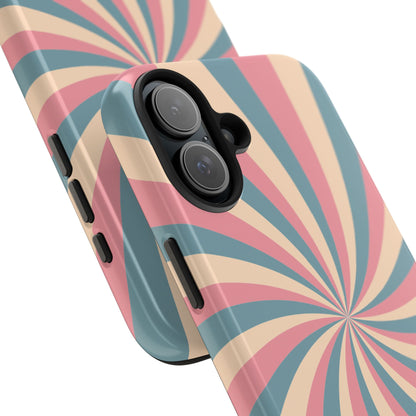 Vintage Pastel Swirl iPhone Case – Dual-Layer Protection with 70s-Inspired Design