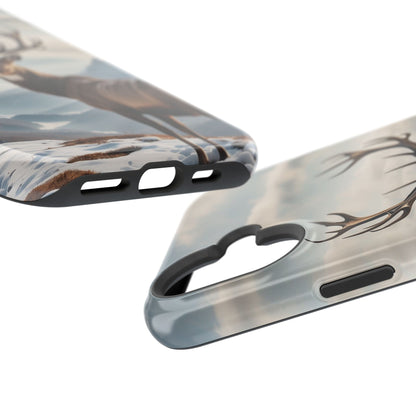 Alpine Majesty: Stag in Snow – MagSafe iPhone Case