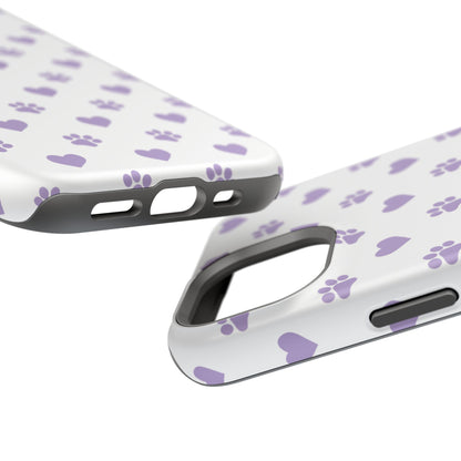 Paw Prints & Hearts – MagSafe iPhone Case with Adorable Pet-Lover Design