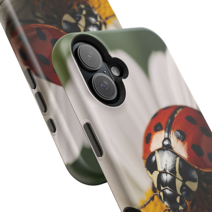 MagSafe iPhone Case: Ladybug on White Daisy