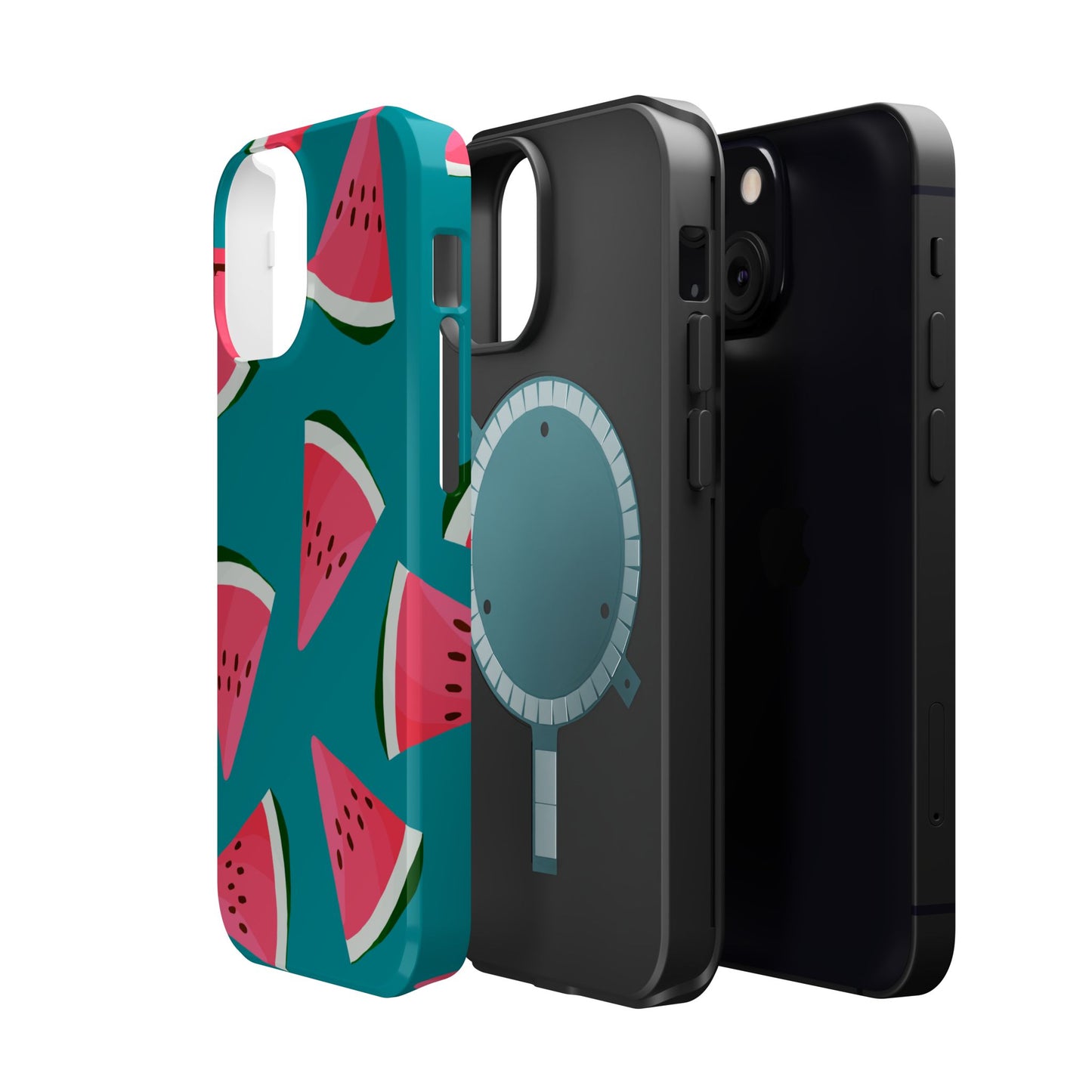 Watermelon Bliss MagSafe iPhone Case – Vibrant Summer Fruit Design on Teal Background