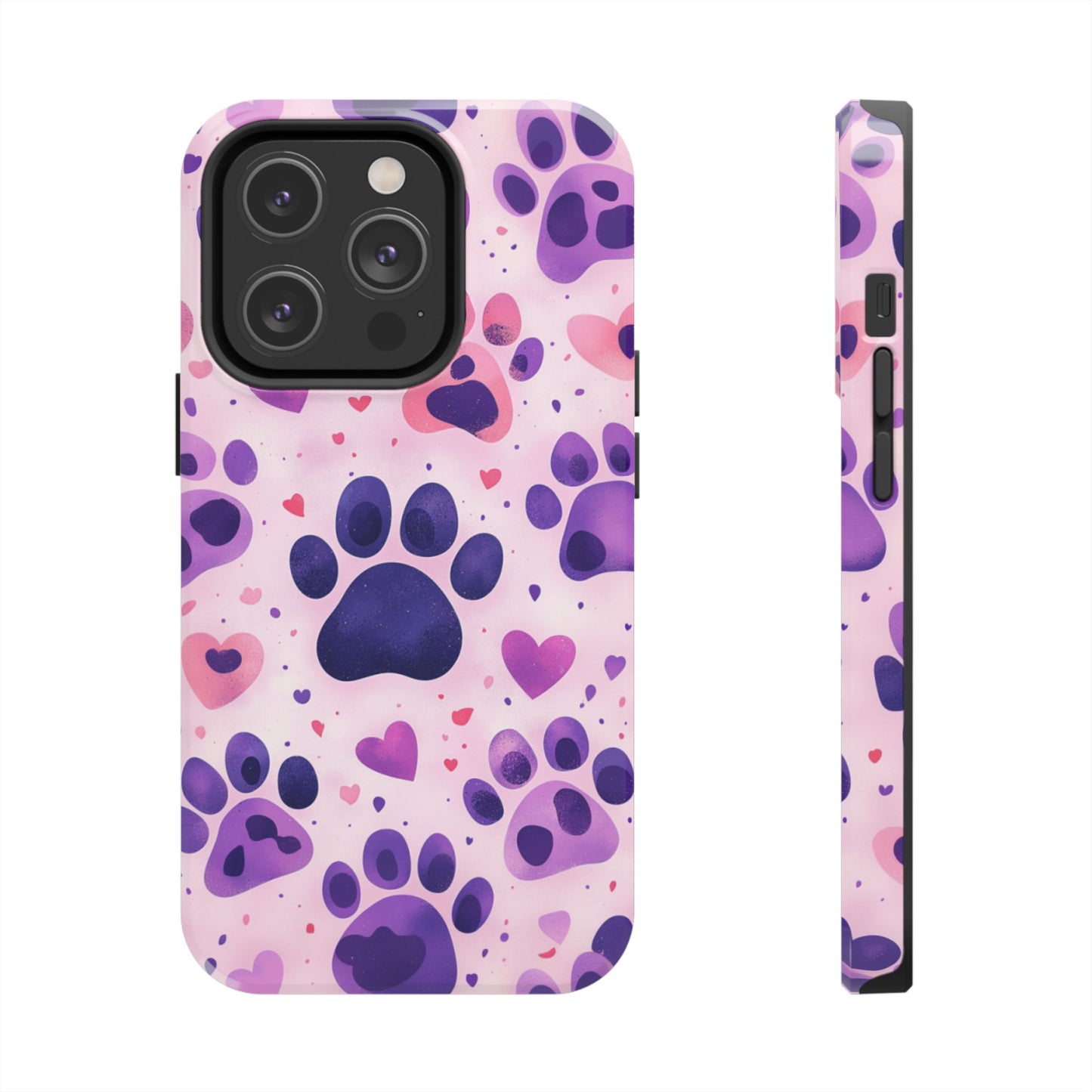 Purple Paw Print iPhone Case - Playful Pet Lover’s Protective Cover