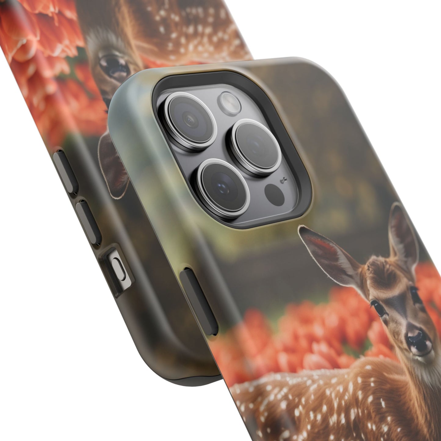 Fawn Among Tulips MagSafe iPhone Case