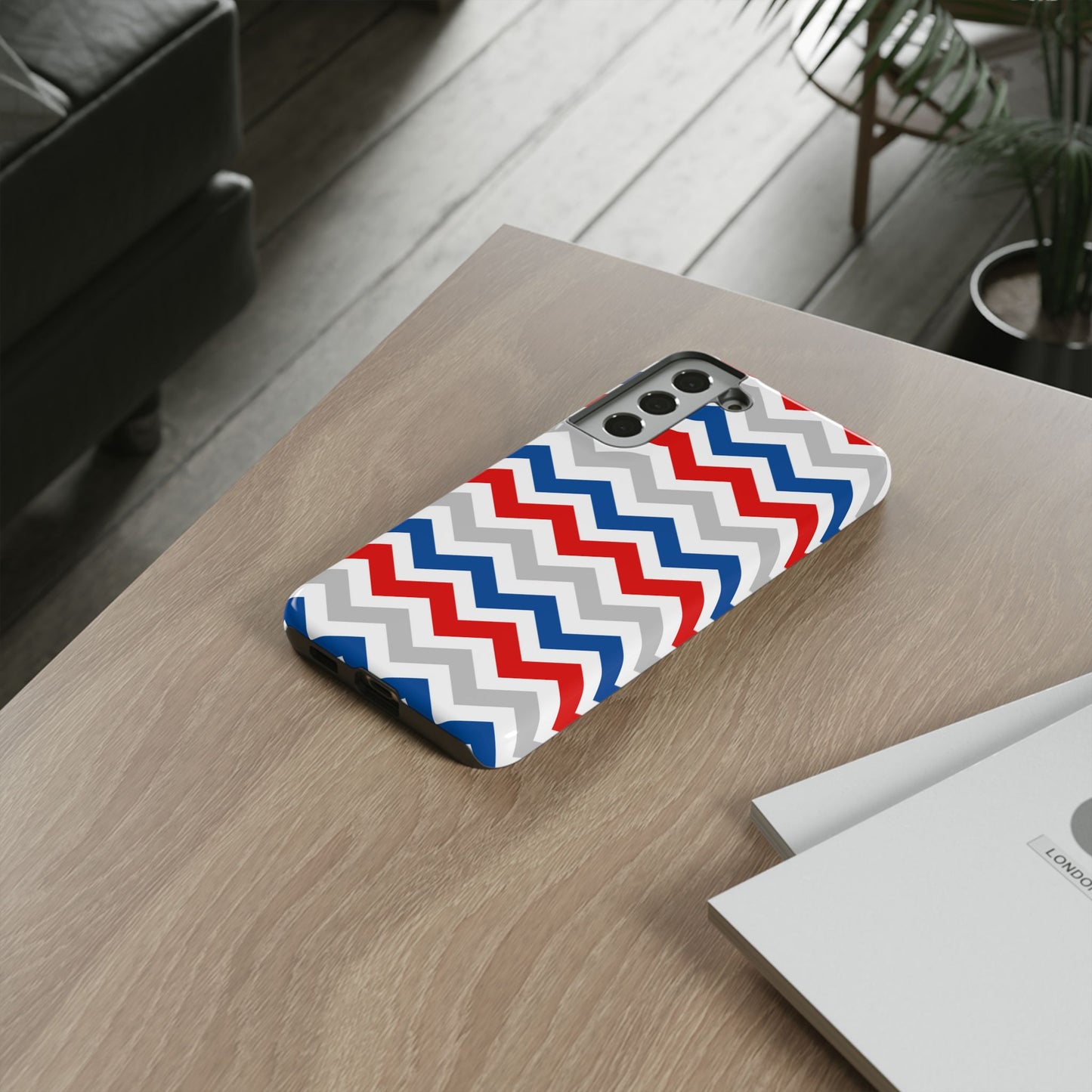 Patriotic Red, White & Blue Chevron – Bold Geometric Samsung Galaxy Case