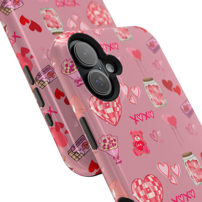 Pink Valentine Love Collage – MagSafe-Compatible iPhone Case