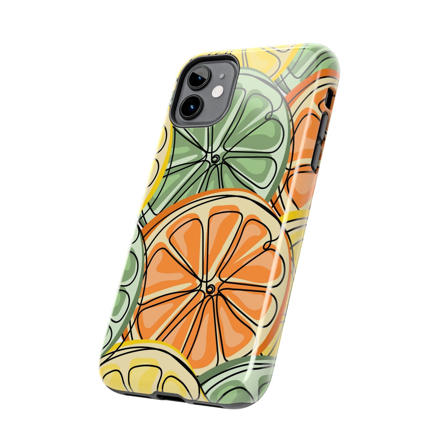 Citrus Zest Tough iPhone Case – Bold Lime, Lemon, and Orange Design, Shockproof Protection - BOGO Cases