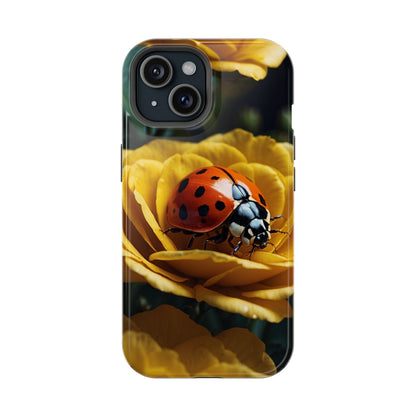 MagSafe iPhone Case: Ladybug on Yellow Petals