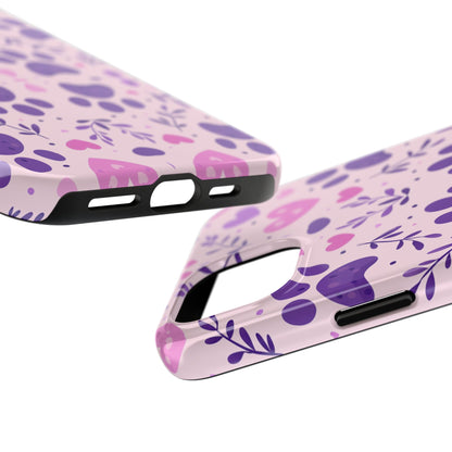 Pastel Paw Print iPhone Case - Cute Pet-Themed Floral Protective Cover