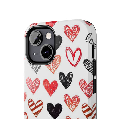 iPhone Case: Hand-Drawn Hearts & Love