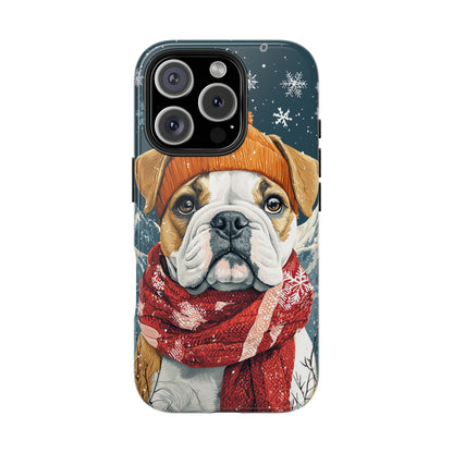 Cozy French Bulldog iPhone Case – Rustic Fireplace Protective Cover