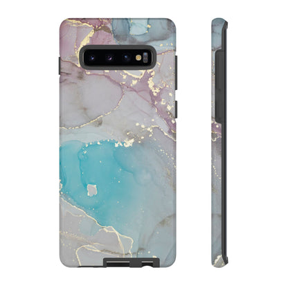 Sky Blue & Purple Marble Wave – Samsung Galaxy Case with Elegant Swirl Design