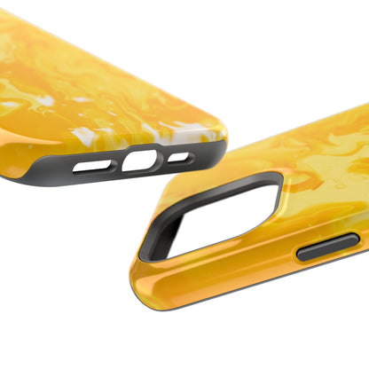 Luxe Yellow Marble MagSafe iPhone Case – Bold Golden Elegance with Magnetic Precision