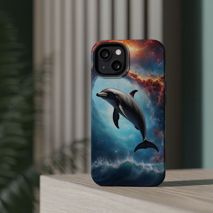 Cosmic Dolphin Space Vibes - MagSafe-Compatible Case