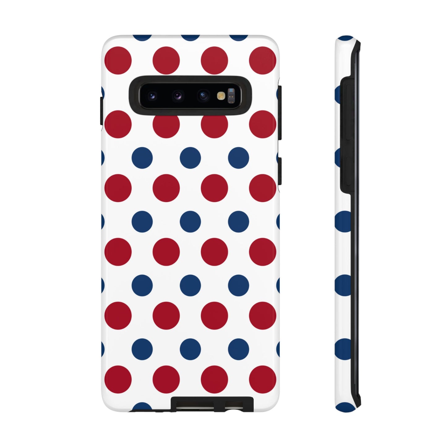 Patriotic Navy, White, and Red Polka Dot Samsung Galaxy Case