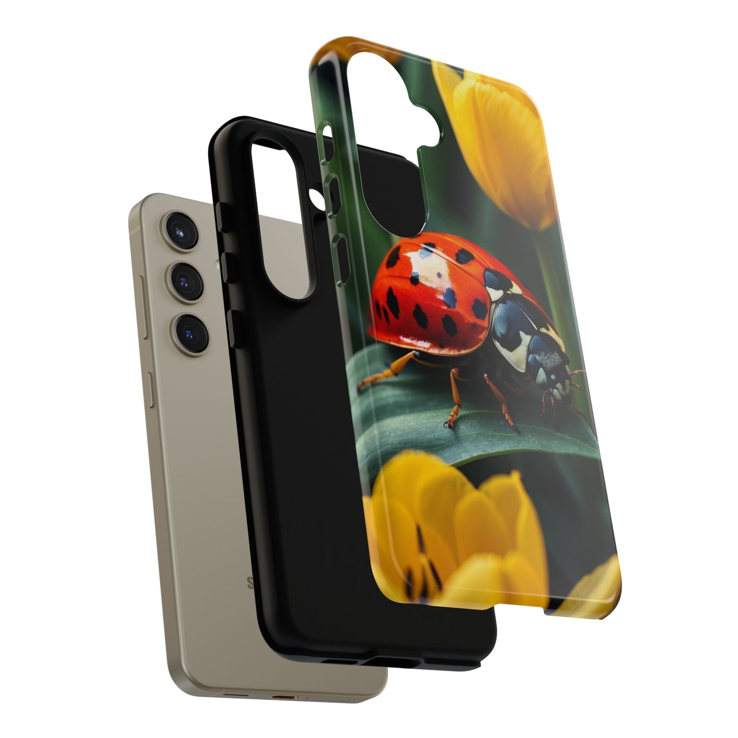 Samsung Galaxy Case: Vibrant Ladybug Amidst a Lush Yellow Flower Garden