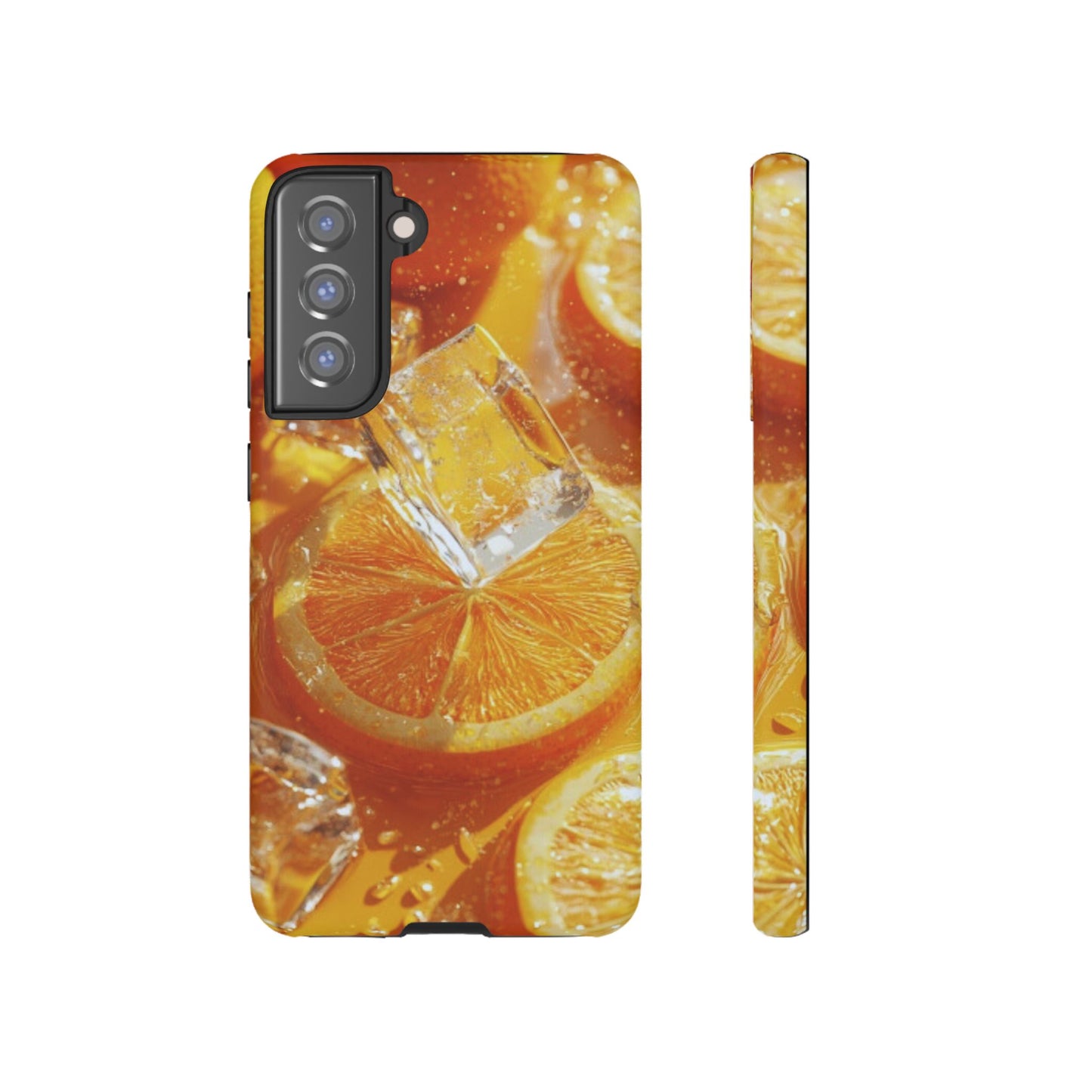 Citrus Orange Splash Samsung Galaxy Case – Dual-Layer Tough Protection, Vibrant Summer Design