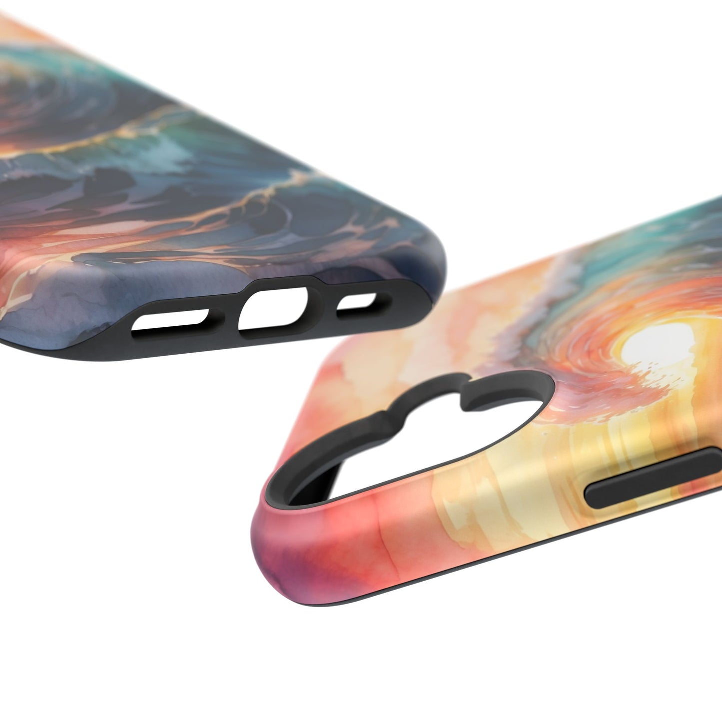 Ocean Sunrise Wave MagSafe iPhone Case – Vibrant Watercolor Wave Design