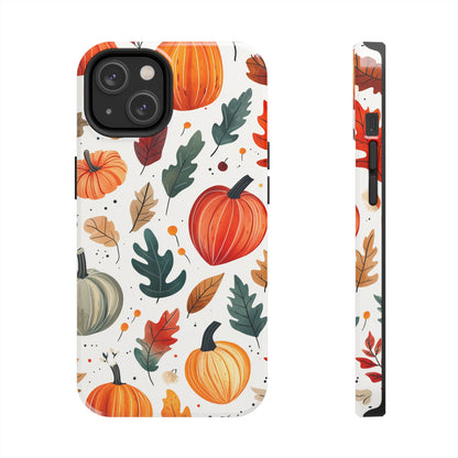 Autumn Harvest iPhone Case - Pumpkin and Fall Leaf Design