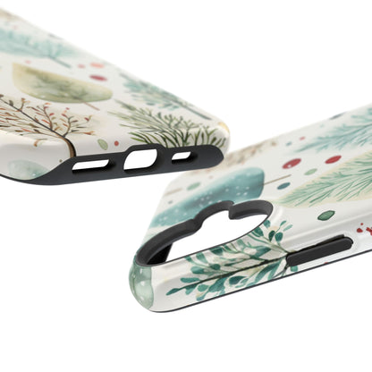 Watercolor Winter Trees MagSafe iPhone Case – Nature-Inspired, Holiday Theme Protective Cover