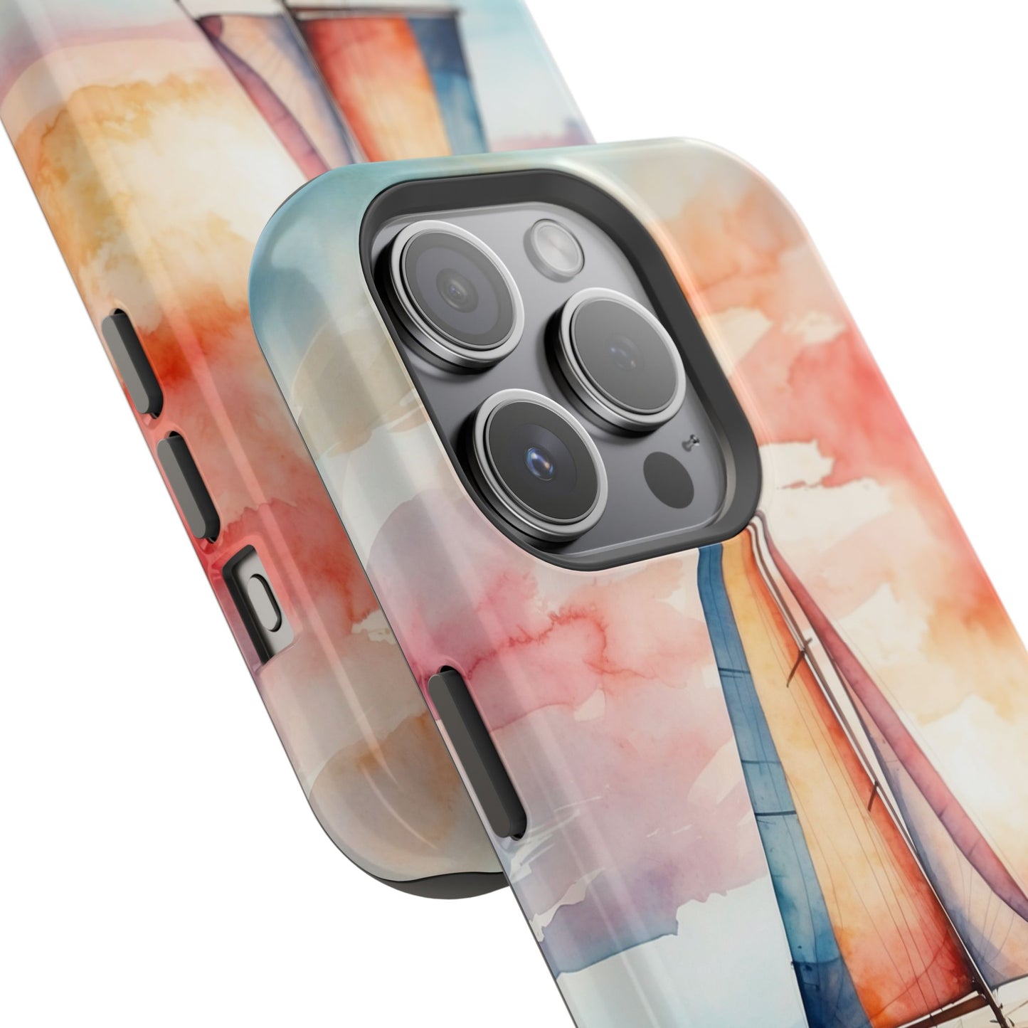 Sailboat Sunset MagSafe iPhone Case – Vibrant Watercolor Design