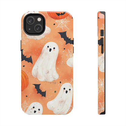 Spooky Cute Ghost iPhone Case – Halloween Ghosts, Pumpkins, Bats & Cobwebs Design