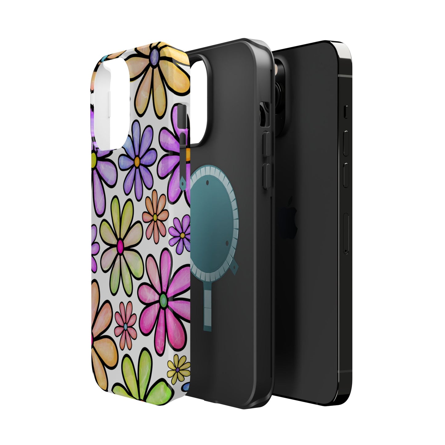 Pastel Daisy Dream MagSafe iPhone Case – Slim Profile, Glossy Finish