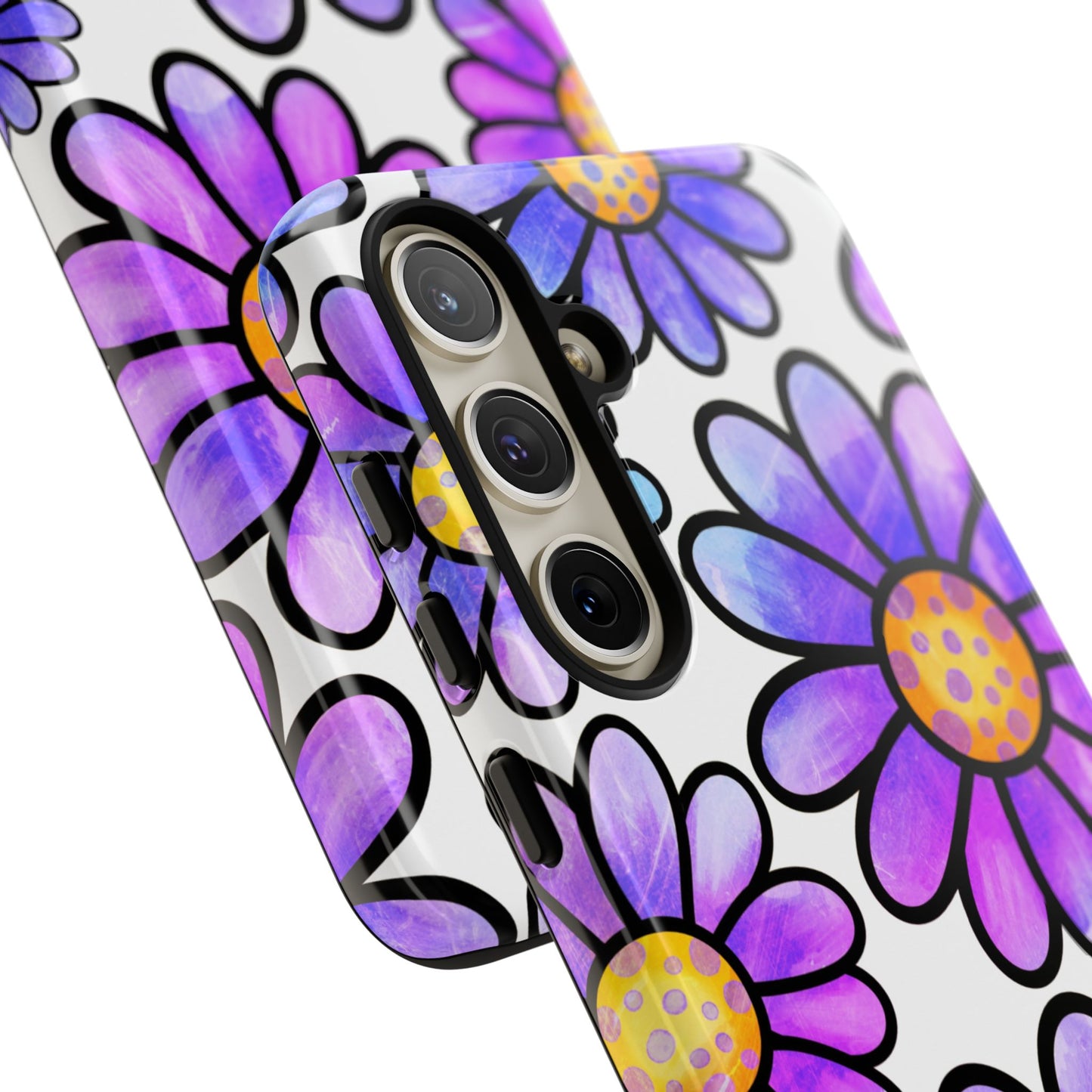 Purple Daisy Delight Samsung Galaxy Case – Slim Profile, Glossy Finish