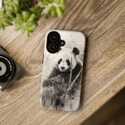 Premium Cute Phone Case: Charcoal Art Panda Bear