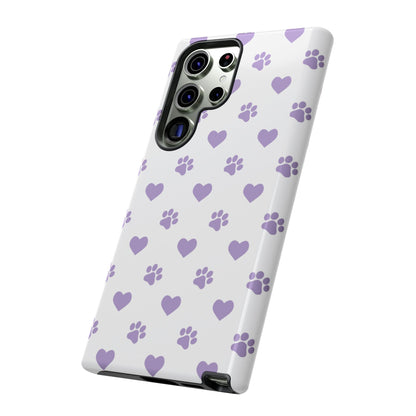 Paw Prints & Hearts – Samsung Galaxy Case, Cute and Durable Design