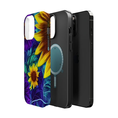 Purple & Gold Sunflower Dream - MagSafe iPhone Series Case