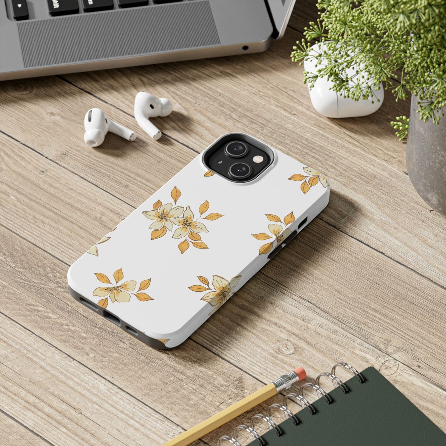 Delicate Yellow Blossom iPhone Case – Minimalist Floral Design with Matte Finish