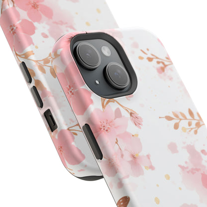 Soft Pink Cherry Blossom MagSafe Case – Floral Elegance with Wireless Charging