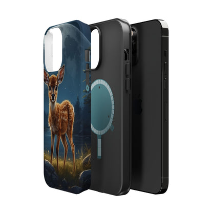 MagSafe-Compatible iPhone Case – Enchanted Fawn Under the Moonlit Sky