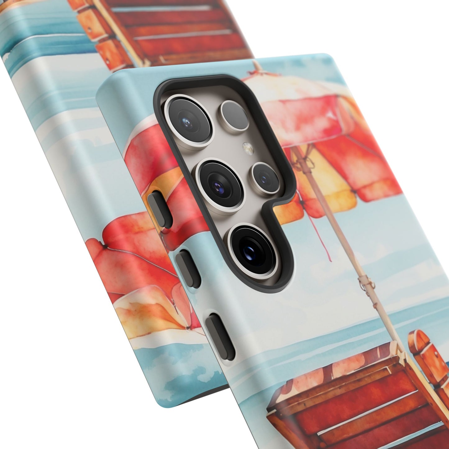 Beachfront Sunset Lounge Samsung Galaxy Case – Vibrant Watercolor Design