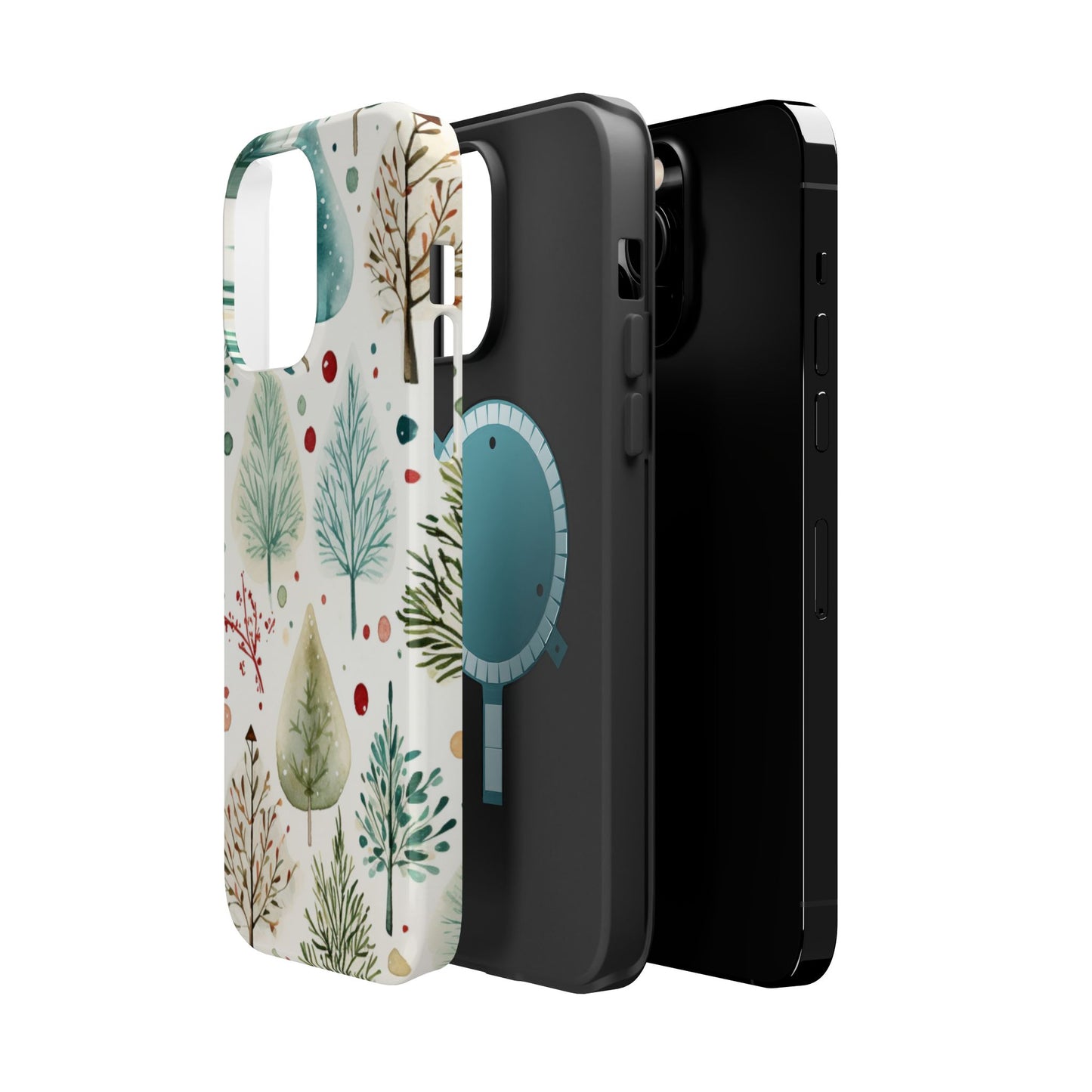 Watercolor Winter Trees MagSafe iPhone Case – Nature-Inspired, Holiday Theme Protective Cover