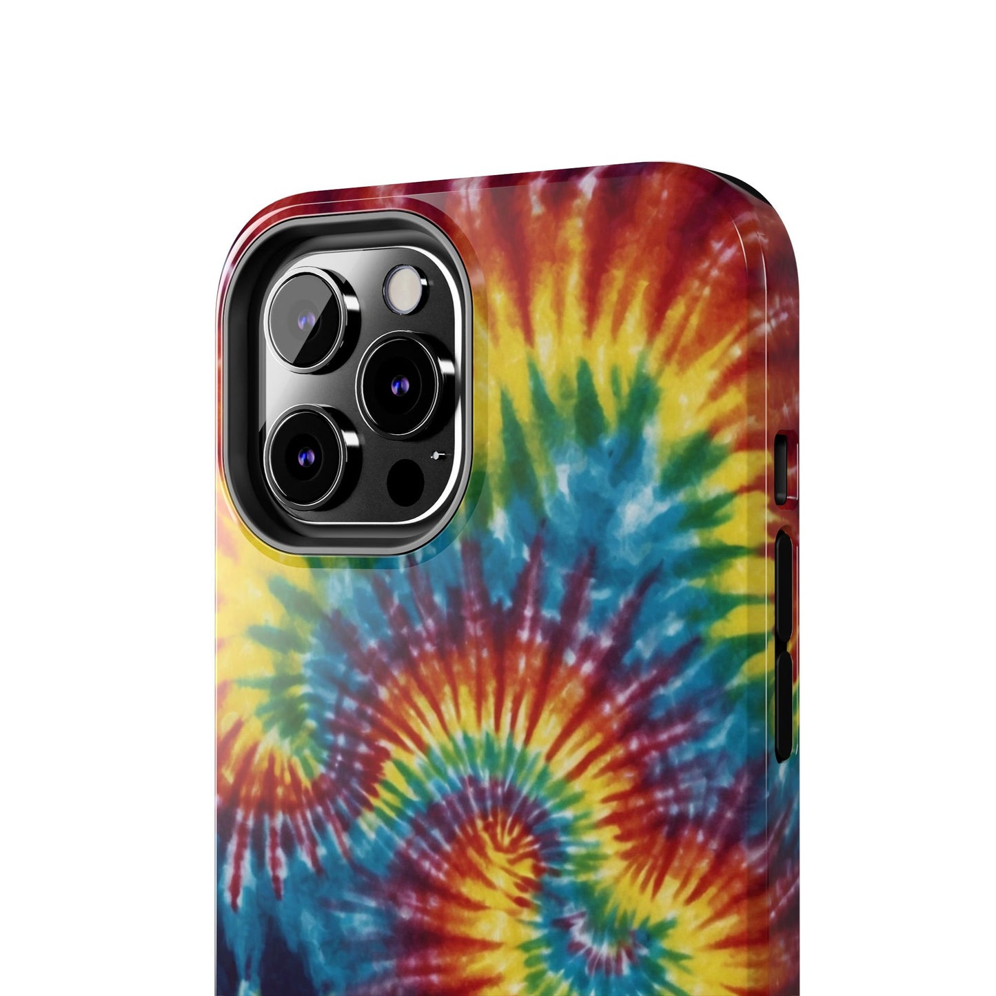 Retro Tie-Dye Swirl iPhone Case – Rainbow Spiral Design