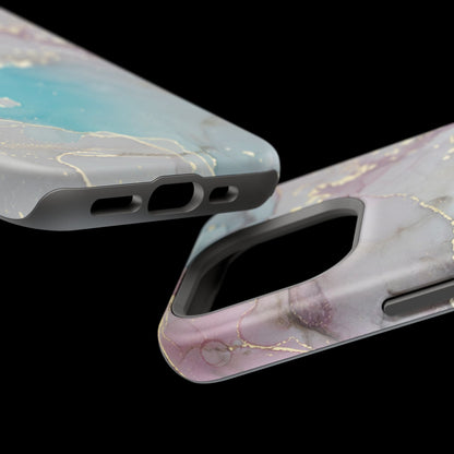 Sky Blue & Purple Marble Wave – MagSafe Case with Dreamy Marble Design