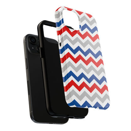 Patriotic Red, White & Blue Chevron – Geometric iPhone Case